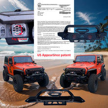 Load image into Gallery viewer, MTNTOPCN Steel Front Bumper Fits Jeep Wrangler 2007-2028 &amp; Gladiator 2020-2028 | Heavy-Duty Winch-Ready with Stinger Bar | Extreme Rock Crawler (Stubby &amp; LED Lights Equipped)