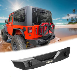 MTNTOPCN Rear Bumper Compatible for Jeep Wrangler JK JKU 2007-2018