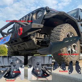 MTNTOPCN Aluminum front skid plates for Jeep Wrangler JL/JLU and Jeep Gladiator