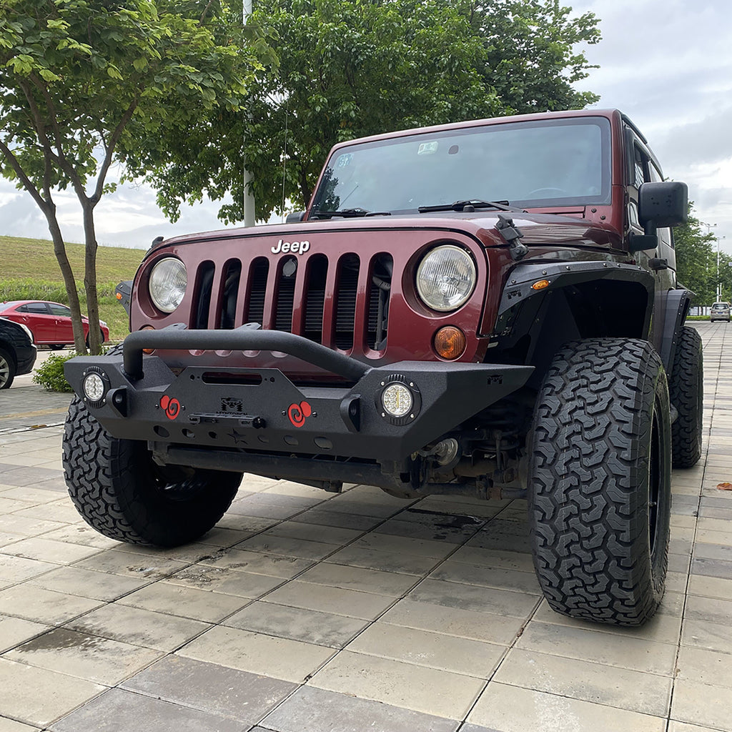 MTNTOPCN Front Bumper Compatible for Jeep Wrangler & Gladiator with Calabash Brother – Gourd Design-Upgrade Your Off-Road Experience (Small Gourd Front Bumper)
