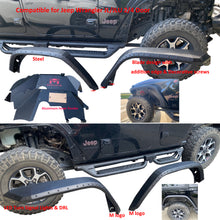 Load image into Gallery viewer, OMP Offroad Steel Fender Flares Compatible for Jeep Wrangler (JL/JLU 2018-2026) | Desert Viper Blade Design –No-Drill Bolt-On | Crawling Moab Rocks (9" No Inner Liners)