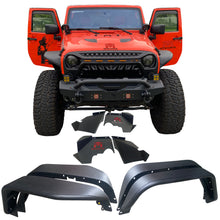 Load image into Gallery viewer, MTNTOPCN Steel Fender Flares Front &amp; Rear + Front Inner Fender Compatible for Jeep Wrangler 2007-2018 JK &amp; JKU Unlimited, Revamp Your Jeep: 2007-2018 Jeep Wrangler Fender Flares for Off-Road Adventures