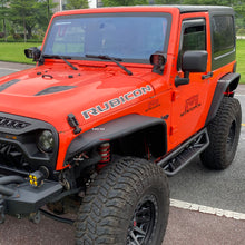 Load image into Gallery viewer, MTNTOPCN Steel Fender Flares Front &amp; Rear + Front Inner Fender Compatible for Jeep Wrangler 2007-2018 JK &amp; JKU Unlimited, Revamp Your Jeep: 2007-2018 Jeep Wrangler Fender Flares for Off-Road Adventures