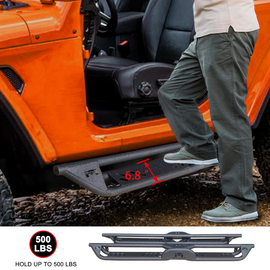 MTNTOPCN Running Boards with 2 Stairs Compatible for 2015-2024 Ford F150, 2017-2022 F250 F350 Super Duty Supercrew Cab - Enhance Your Vehicle with Durable Steel Nerf Bars