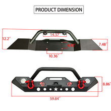 Load image into Gallery viewer, MTNTOPCN Front Bumper Compatible for Jeep Wrangler &amp; Gladiator with Calabash Brother – Gourd Design-Upgrade Your Off-Road Experience (Small Gourd Front Bumper)