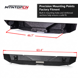 MTNTOPCN Rear Bumper Compatible for Jeep Wrangler JK JKU 2007-2018