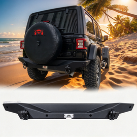 MTNTOPCN Aluminum Rear Bumper - Fits Jeep Wrangler JL/JLU 2018-2026 - Lightweight OffRoad Design - with License Plate Mount