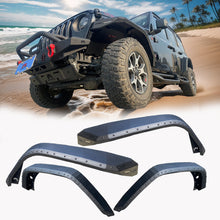 Load image into Gallery viewer, OMP Offroad Steel Fender Flares Compatible for Jeep Wrangler (JL/JLU 2018-2026) | Desert Viper Blade Design –No-Drill Bolt-On | Crawling Moab Rocks (9" No Inner Liners)