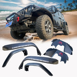 OMP Offroad Steel Fender Flares Compatible for Jeep Wrangler (JL/JLU 2018-2026) | Desert Viper Blade Design –No-Drill Bolt-On | Crawling Moab Rocks (9