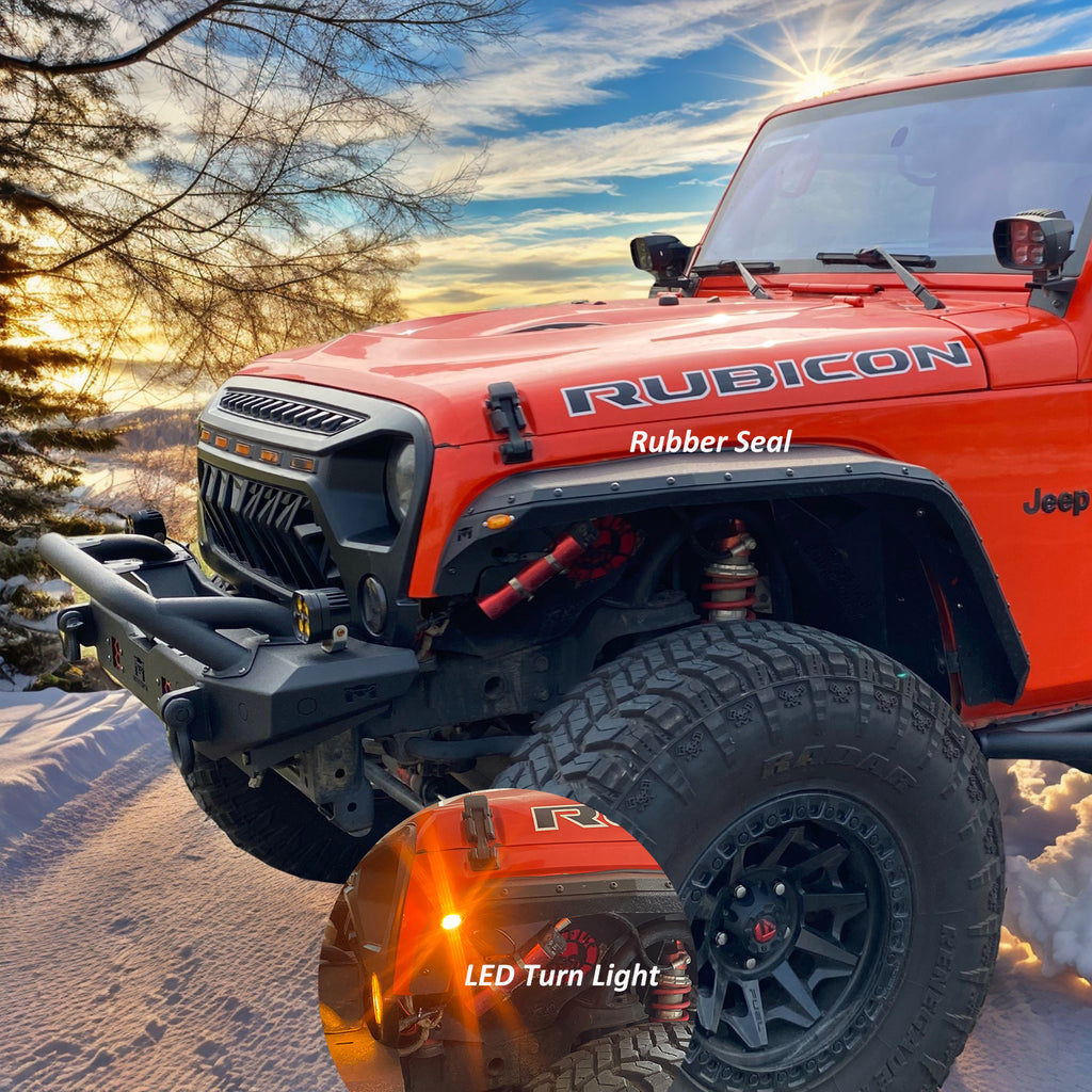MTNTOPCN Steel Fender Flares compatible for 2007-2018 Jeep Wrangler - Enhance Your Off-Roading Experience with Superior Style and Durability