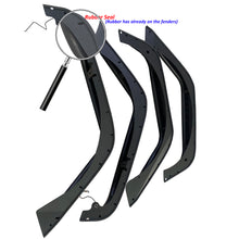 Load image into Gallery viewer, OMP Offroad Steel Fender Flares Compatible for Jeep Wrangler (JL/JLU 2018-2026) | Desert Viper Blade Design –No-Drill Bolt-On | Crawling Moab Rocks (4" No Inner Liners)