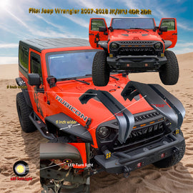 MTNTOPCN OffRoad Design Steel Tube Fender Flares Front & Rear Compatible for Jeep Wrangler 2007-2018 JK & JKU Unlimited 2 Door and 4 Door Models