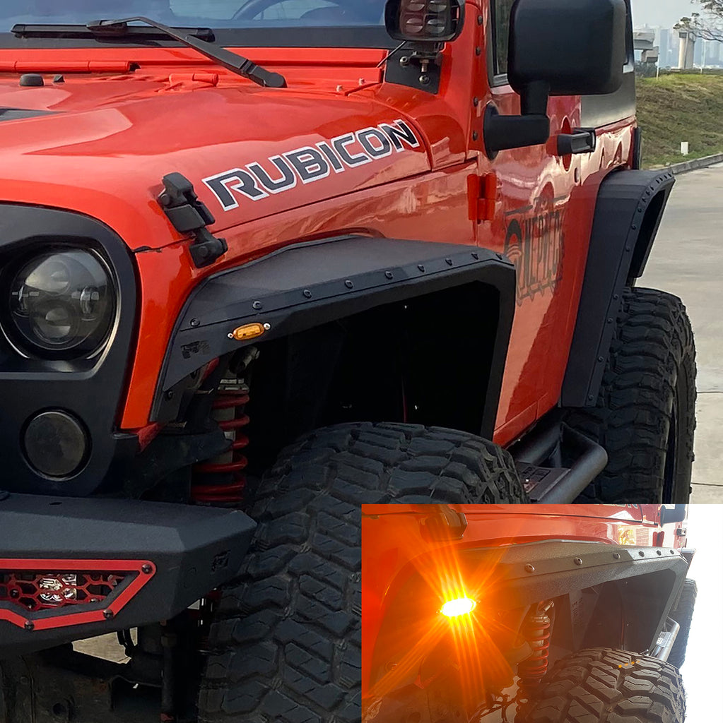 MTNTOPCN Blade Concept Design Steel Fender Flares compatible for 2007-2018 Jeep Wrangler - Enhance Your Off-Roading Experience with Superior Style and Durability (With Innder Fenders-MTN49013JK)