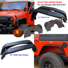 Load image into Gallery viewer, OMP Offroad Blade Concept Design Steel Fender Flares compatible for 2007-2018 Jeep Wrangler - Enhance Your Off-Roading Experience with Superior Style and Durability