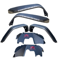 Load image into Gallery viewer, OMP Offroad Steel Fender Flares Compatible for Jeep Wrangler (JL/JLU 2018-2026) | Desert Viper Blade Design –No-Drill Bolt-On | Crawling Moab Rocks (9"+ 2 Aluminum Inner Liners)