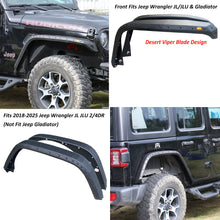Load image into Gallery viewer, OMP Offroad Steel Fender Flares Compatible for Jeep Wrangler (JL/JLU 2018-2026) | Desert Viper Blade Design –No-Drill Bolt-On | Crawling Moab Rocks (5" No Inner Liners) Visit the OMP OMP offroad Store
