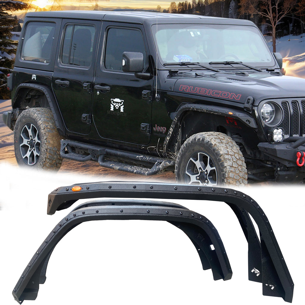 OMP Offroad Steel Fender Flares Compatible for Jeep Wrangler (JL/JLU 2018-2026) | Desert Viper Blade Design –No-Drill Bolt-On | Crawling Moab Rocks (5" No Inner Liners) Visit the OMP OMP offroad Store