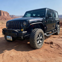 Load image into Gallery viewer, OMP Offroad Steel Fender Flares Compatible for Jeep Wrangler (JL/JLU 2018-2026) | Desert Viper Blade Design –No-Drill Bolt-On | Crawling Moab Rocks (4" No Inner Liners))
