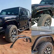Load image into Gallery viewer, OMP Offroad Steel Fender Flares Compatible for Jeep Wrangler (JL/JLU 2018-2026) | Desert Viper Blade Design –No-Drill Bolt-On | Crawling Moab Rocks (4" + 2 Aluminum Inner Liners))