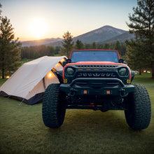 Load image into Gallery viewer, MTNTOPCN Steel Front Bumper Fits Jeep Wrangler 2007-2028 &amp; Gladiator 2020-2028 | Heavy-Duty Winch-Ready with Stinger Bar | Extreme Rock Crawler (Stubby &amp; LED Lights Equipped)