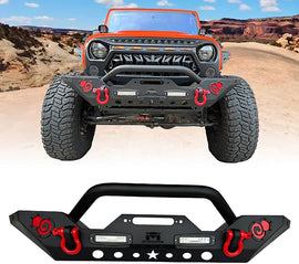 MTNTOPCN Front Bumper Compatible for Jeep Wrangler & Gladiator with Calabash Brother – Gourd Design-Upgrade Your Off-Road Experience (Small Gourd Front Bumper)
