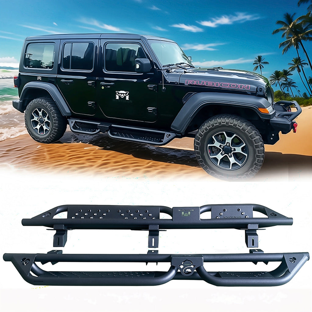 MTNTOPCN Running Boards Side Steps Compatible with Jeep Wrangler JL (2018-2028 4-Door) | 600LB Heavy-Duty Nerf Bars, No-Drill Bolt-On & Textured Black - Aggressive Tube Design Visit the MTNTOPCN Store
