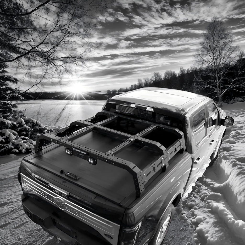 OMP Offroad Aluminum Hard Tonneau Cover | Compatible with 2015-2026 Ford F150 Crew Cab & Raptor/Lightning (5.7' Bed) | Patent Design Heavy-Duty|Optimize Modify Perform (Retractable)