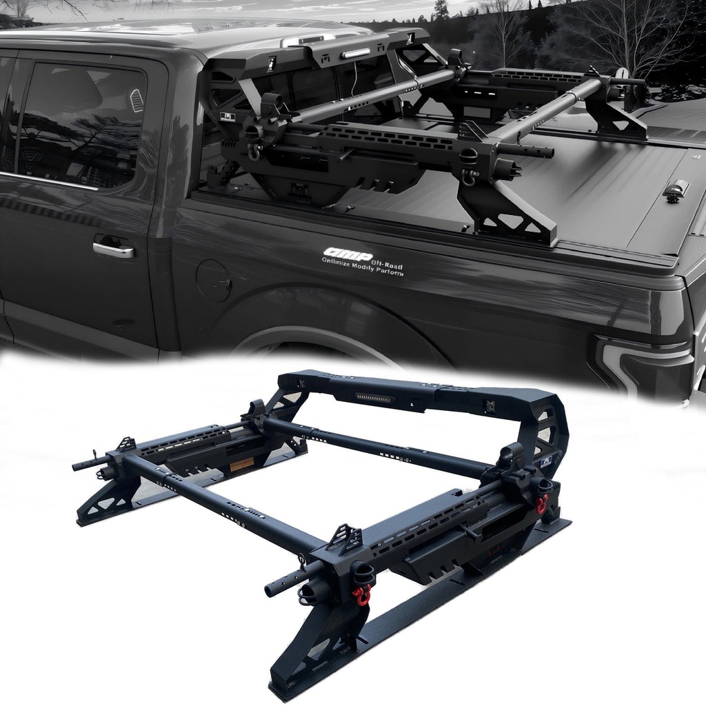 MTNTOPCN Aluminum Machine Gun Design Roll Bar Roof Rack - US Patent, Adjustable, Durable & Versatile for Outdoor Adventures