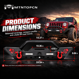 MTNTOPCN Front Bumper Compatible for Jeep Wrangler & Gladiator with Calabash Brother – Gourd Design-Upgrade Your Off-Road Experience (Small Gourd Front Bumper)