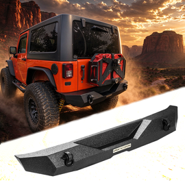 MTNTOPCN Rear Bumper Compatible for Jeep Wrangler JK JKU 2007-2018