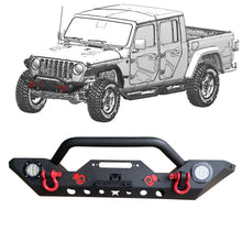 Load image into Gallery viewer, MTNTOPCN Front Bumper Compatible for Jeep Wrangler &amp; Gladiator with Calabash Brother – Gourd Design-Upgrade Your Off-Road Experience (Small Gourd Front Bumper)