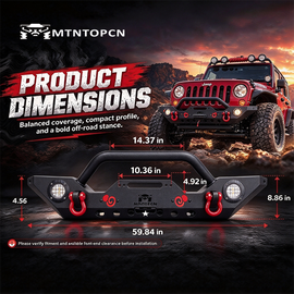 MTNTOPCN Front Bumper Compatible for Jeep Wrangler & Gladiator with Calabash Brother – Gourd Design-Upgrade Your Off-Road Experience (Small Gourd Front Bumper)