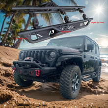 Load image into Gallery viewer, MTNTOPCN Running Boards Side Steps Compatible with Jeep Wrangler JL (2018-2028 4-Door) | 600LB Heavy-Duty Nerf Bars, No-Drill Bolt-On &amp; Textured Black - Angled Armor Tech
