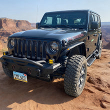 Load image into Gallery viewer, OMP Offroad Steel Fender Flares Compatible for Jeep Wrangler (JL/JLU 2018-2026) | Desert Viper Blade Design –No-Drill Bolt-On | Crawling Moab Rocks (4" + 2 Aluminum Inner Liners))