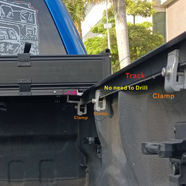 MTNTOPCN Aluminum Quad Fold Tonneau Cover Compatible for 2015-2024 Ford F150 Double Cab/Crew Cab (SuperCrew) (incl. Raptor/Lightning) 5' 7