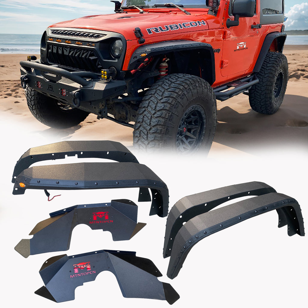 OMP Offroad Blade Concept Design Steel Fender Flares compatible for 2007-2018 Jeep Wrangler - Enhance Your Off-Roading Experience with Superior Style and Durability